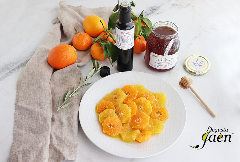 Ensalada de naranja con miel de Rumblar y aceite Acebuche Dominus Degusta Jaen