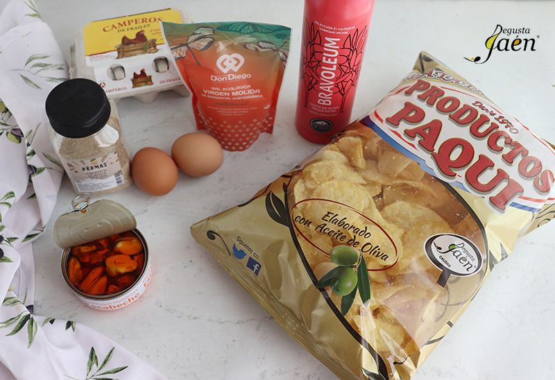 Patatas fritas con mejillones y vermut