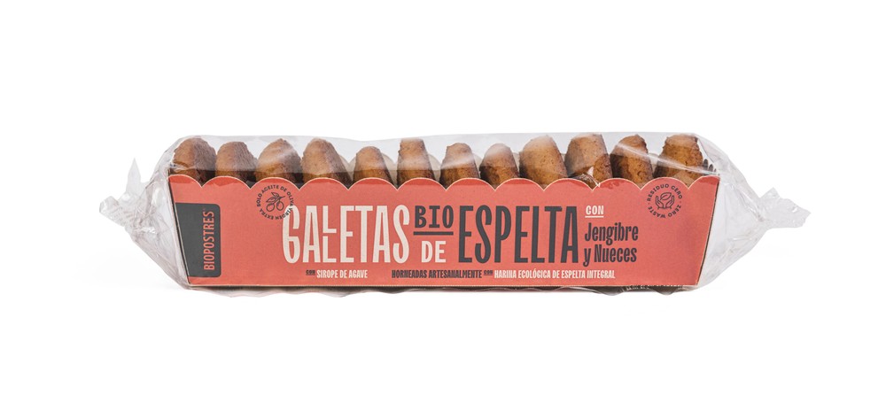 Imagen de Galleta de Espelta BIO con Jengibre y Nueces . Ver producto
