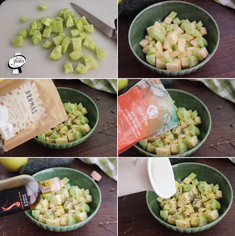 Gazpacho de pepino con hierbabuena a la antigua