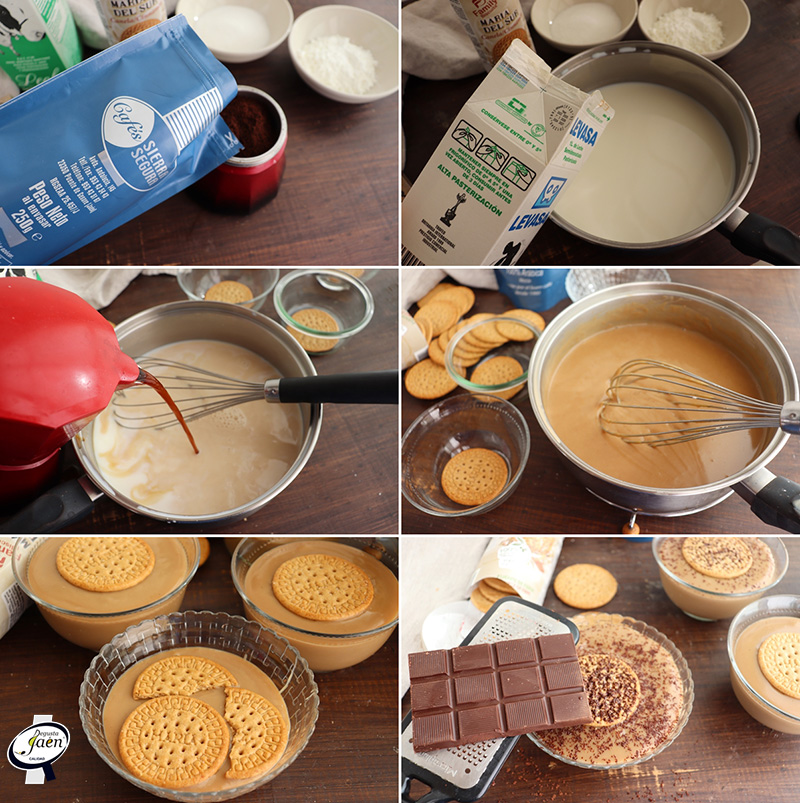 Crema de café y galletas