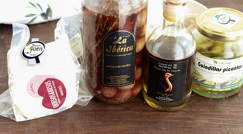 Gildas con queso y aceite de oliva virgen extra