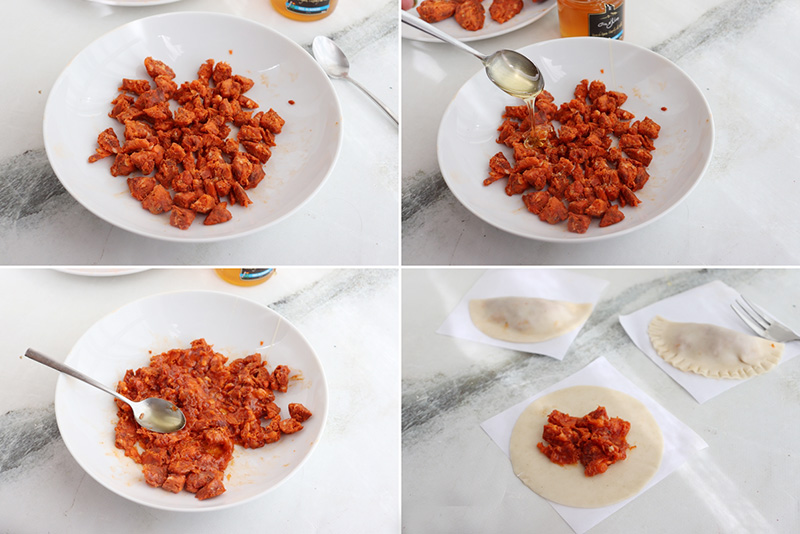 Empanadillas de sobrasada y miel pasos