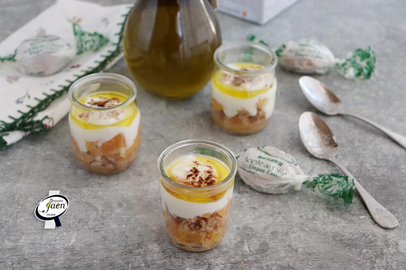 vasitos de mantecados de aove con naranja y yogur